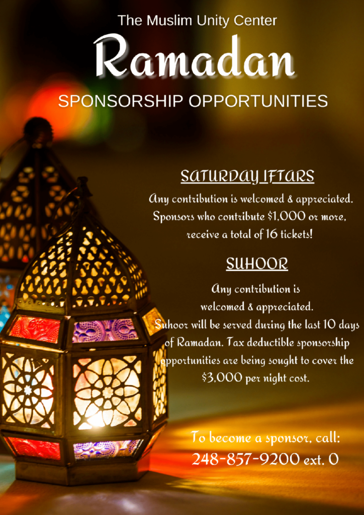 A poster advertising the sponsorship opportunities for this event.