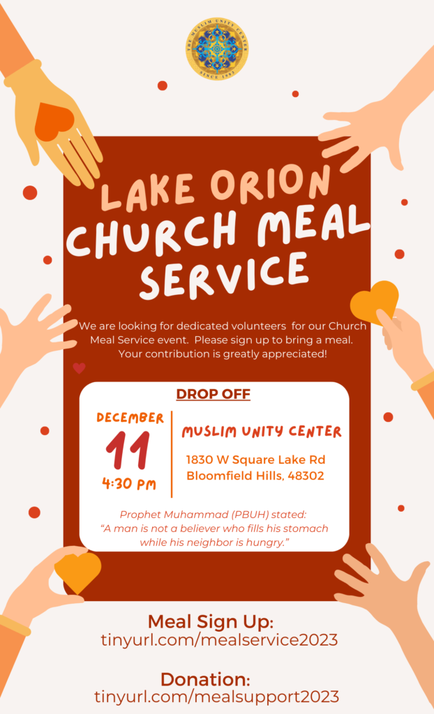 A poster with hands reaching for food.